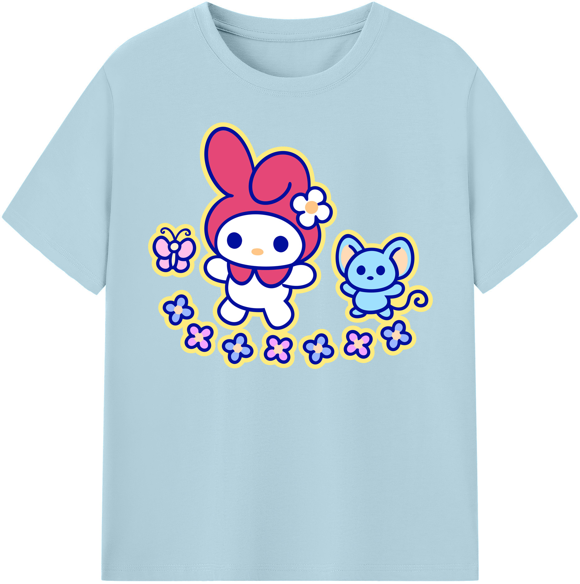 （画像用） Hello Kitty ハローキティ 綿100％半袖Tシャツ（フロントプリント）